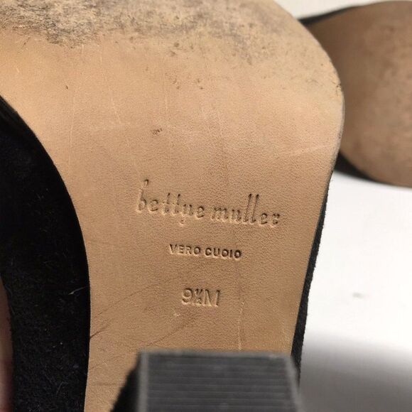Bettye Muller Womens Black Suede Leather Slingback 4” Heels Size 9.5M - Picture 10 of 12